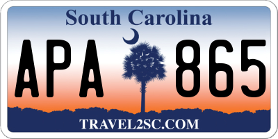 SC license plate APA865