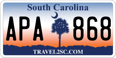 SC license plate APA868