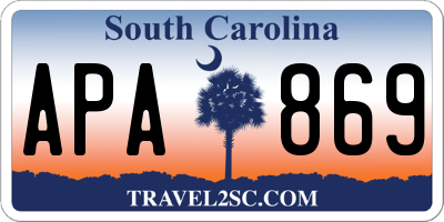 SC license plate APA869