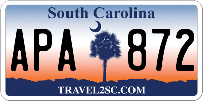 SC license plate APA872