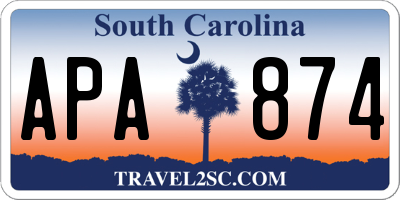 SC license plate APA874