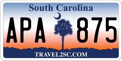 SC license plate APA875