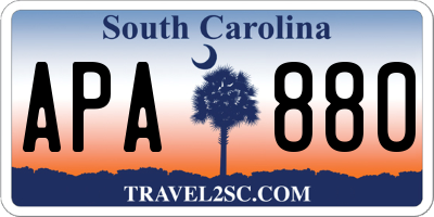 SC license plate APA880