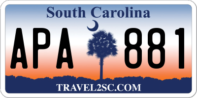 SC license plate APA881