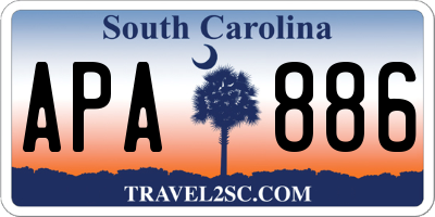 SC license plate APA886
