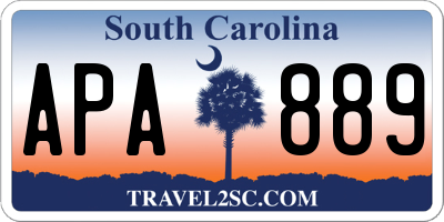 SC license plate APA889