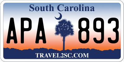 SC license plate APA893