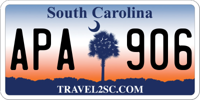 SC license plate APA906