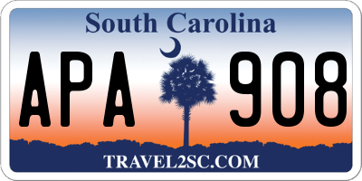 SC license plate APA908