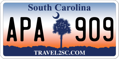 SC license plate APA909