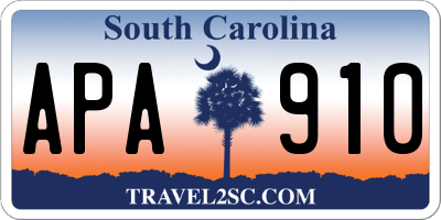 SC license plate APA910
