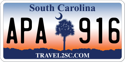 SC license plate APA916