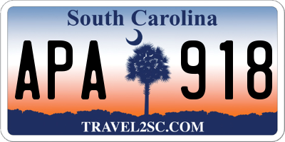 SC license plate APA918