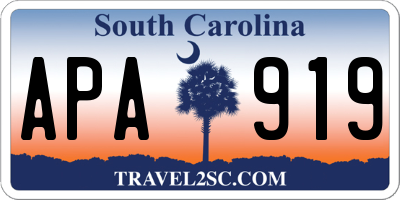 SC license plate APA919