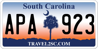 SC license plate APA923