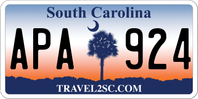 SC license plate APA924