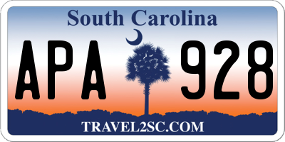 SC license plate APA928