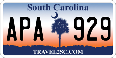 SC license plate APA929