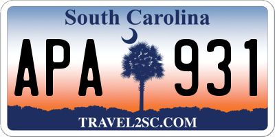 SC license plate APA931