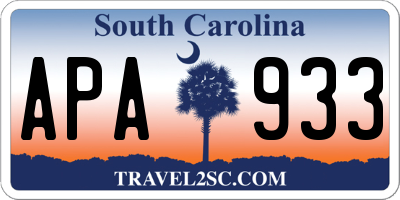 SC license plate APA933