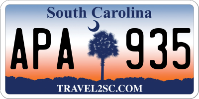 SC license plate APA935