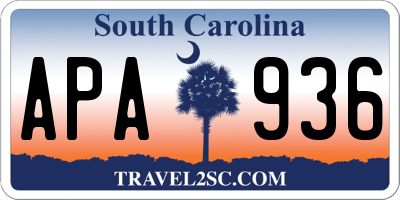 SC license plate APA936
