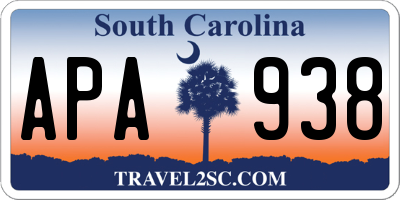 SC license plate APA938
