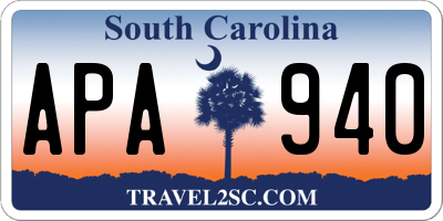 SC license plate APA940