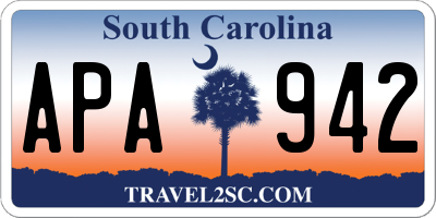 SC license plate APA942