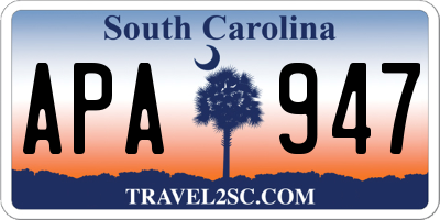 SC license plate APA947