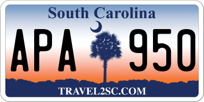 SC license plate APA950