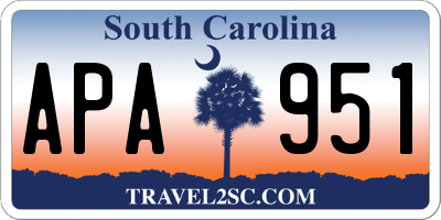 SC license plate APA951