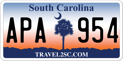 SC license plate APA954