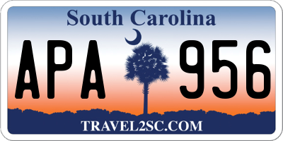 SC license plate APA956