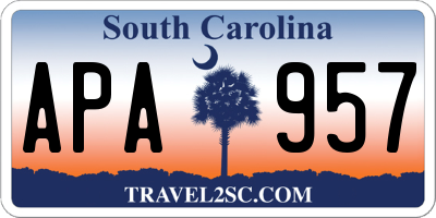 SC license plate APA957