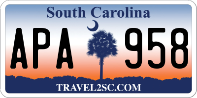 SC license plate APA958