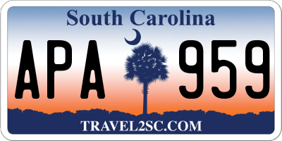 SC license plate APA959