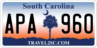 SC license plate APA960