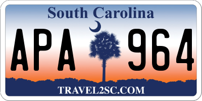 SC license plate APA964
