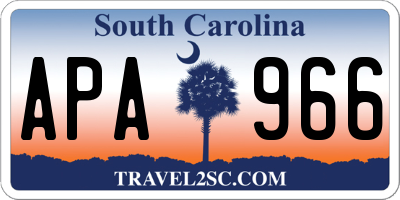 SC license plate APA966