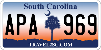 SC license plate APA969