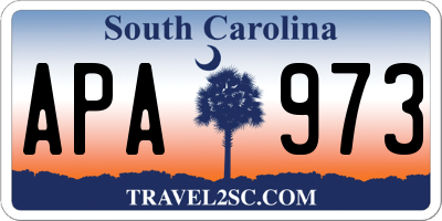 SC license plate APA973