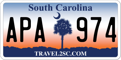 SC license plate APA974