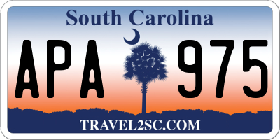 SC license plate APA975