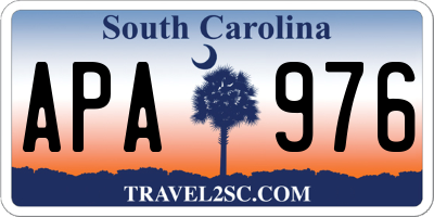 SC license plate APA976