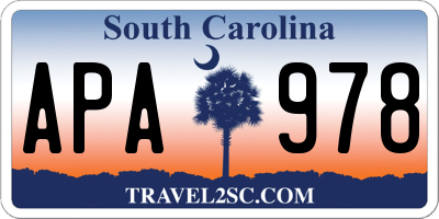 SC license plate APA978