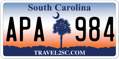 SC license plate APA984