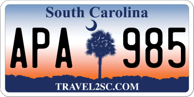 SC license plate APA985