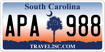 SC license plate APA988