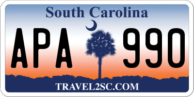 SC license plate APA990